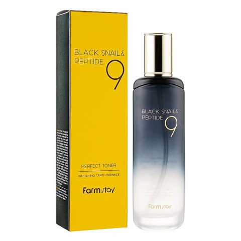 FarmStay Тонер омолаживающий с комплексом из 9 пептидов Black Snail & Peptide9 Perfect Toner