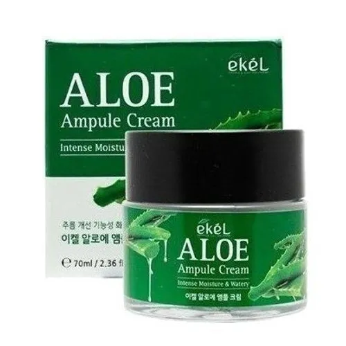 EKEL Крем для лица ампульный с экстрактом алоэ Aloe Ampule Cream intense moisture