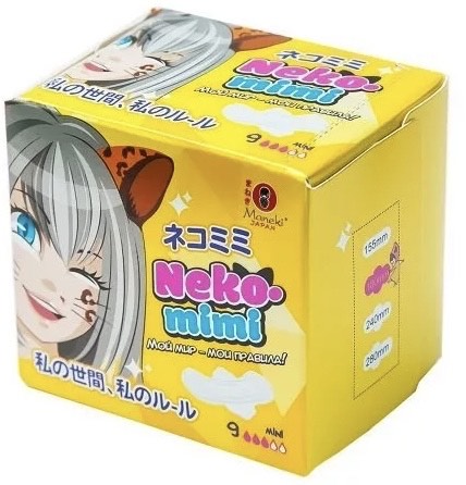 MANEKI Прокладки гигиенические женские мини, серия Neko-mimi, 180 мм, 1 упак (9 шт)
