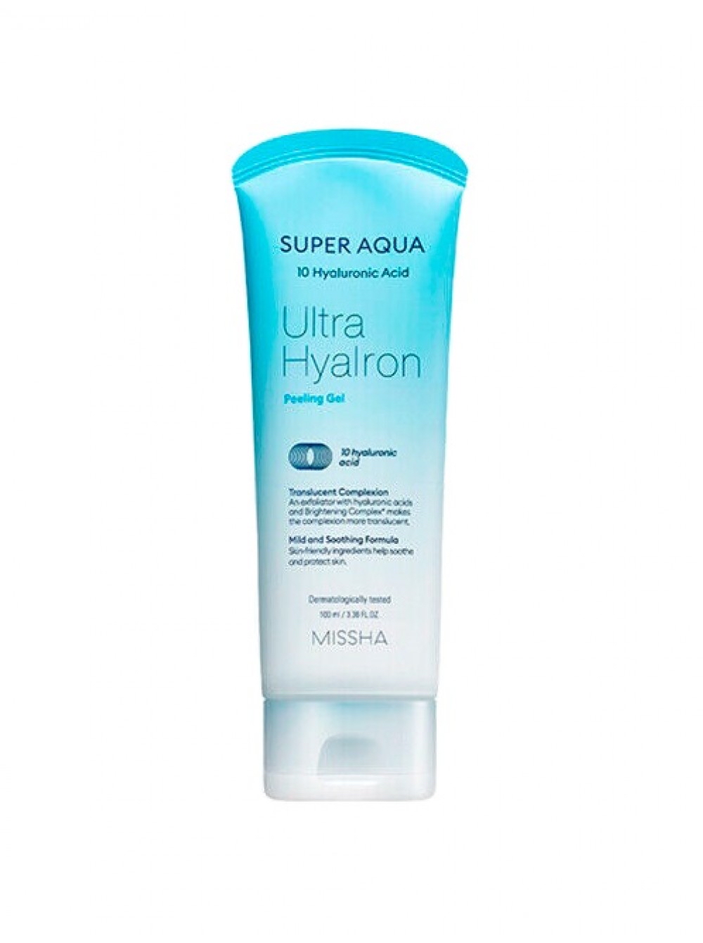 MISSHA Гель-пилинг для лица с гиалуроновой кислотой Super Aqua Ultra Hyalron Mild Peeling Gel, 100 мл