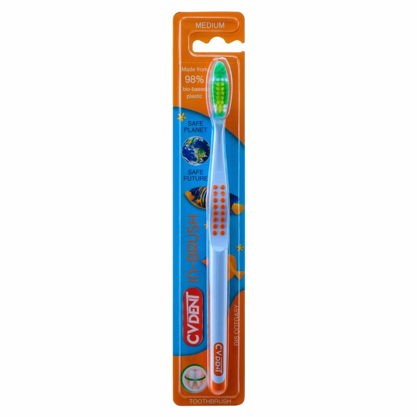 CVDENT Зубная щетка СРЕДНЕЙ ЖЕСТКОСТИ In-Brush Medium, 1 шт
