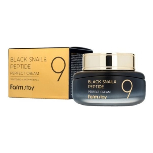 FarmStay Крем для лица Омолаживающий с муцином чёрной улитки и пептидами Black Snail & Peptide9