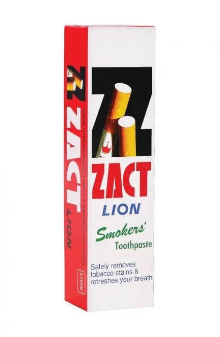 LION Зубная паста ZACT stain-removing toothpaste, formula for smokers (red), 160мл
