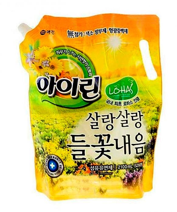 KeraSys Кондиционер для белья «полевые цветы» з/б - Irin yellow fabric softener, 2100мл