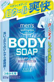 KOSE COSMEPORT Мужской гель для душа с охлаждающим эффектом Mens Softymo Бодрящая свежесть (цитрус), 400 мл