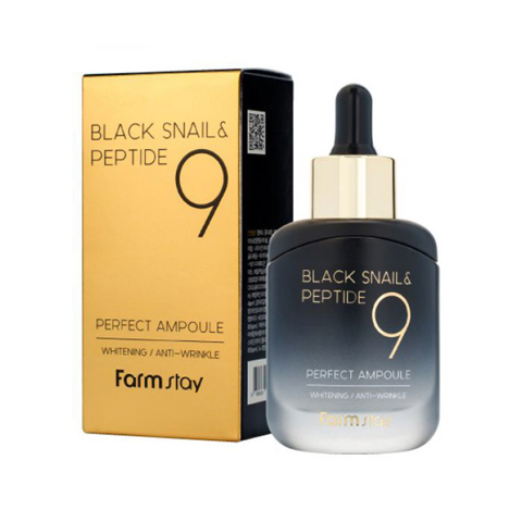 FarmStay Сыворотка омолаживающая ампульная с комплексом из 9 пептидов Black Snail & Peptide9