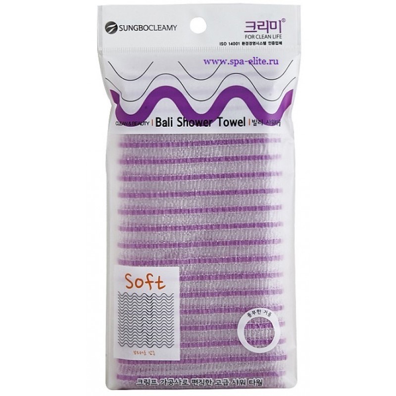 SUNG BO CLEAMY  Мочалка для душа Bali Shower Towel,  1 шт 280 мм х 1000 мм