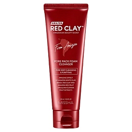 MISSHA Глиняная маска пенка для очищения пор Amazon Red Clay Pore Pack Foam Cleanser, 120 мл