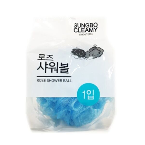SUNG BO Мочалка для душа Flower Ball Rose shower ball, 1 шт