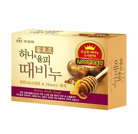 MUKUNGHWA Мыло-скраб с экстрактом меда и каштана Honey & Chestnut Scrub Soap, 100 г