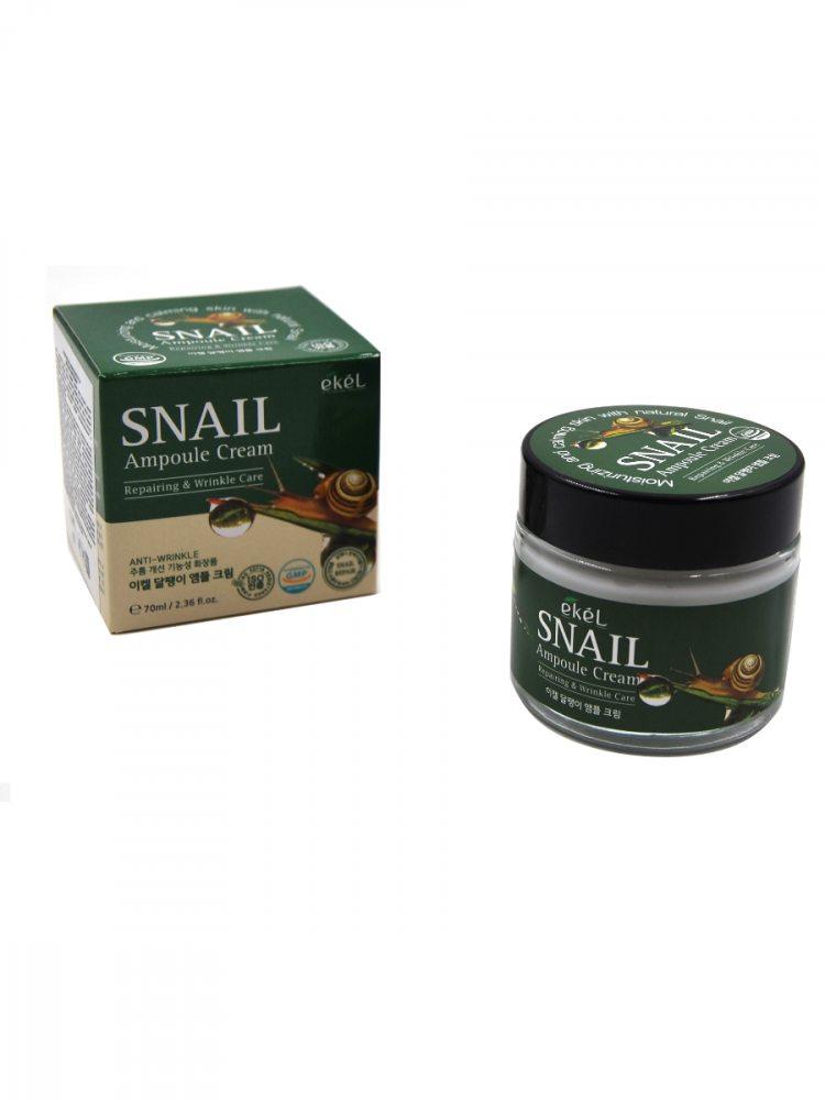 EKEL Крем для лица ампульный с улиточным муцином Snail Ampule Cream