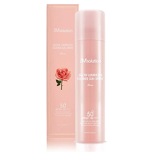 JMSOLUTION Солнцезащитный спрей с экстрактом розы SPF50+PA++++ Glow Luminous Flower Sun Spray