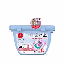 NAMZA Капсулы трехкамерные для стирки ЦВЕТНОГО БЕЛЬЯ растворимые All In 1 Color, 15 шт