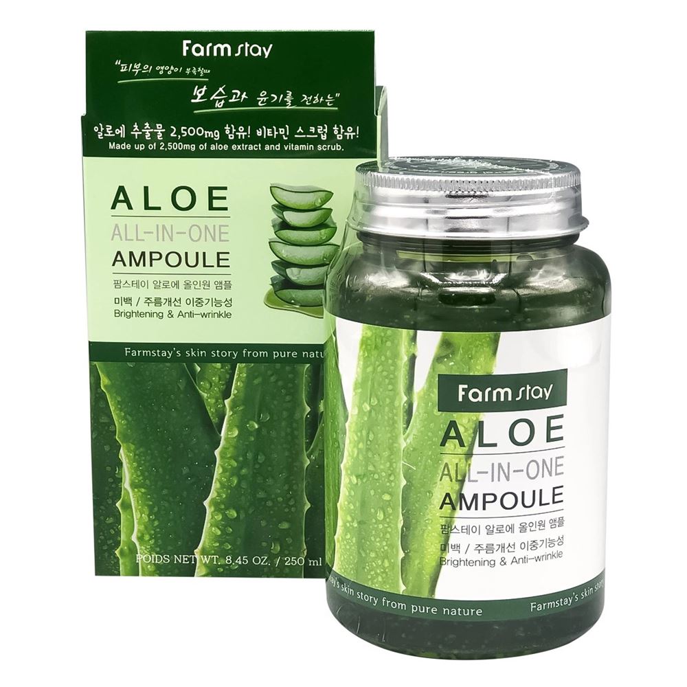 FarmStay Многофункциональная сыворотка с алоэ Aloe All in One Intensive Moist Ampoule, 250мл